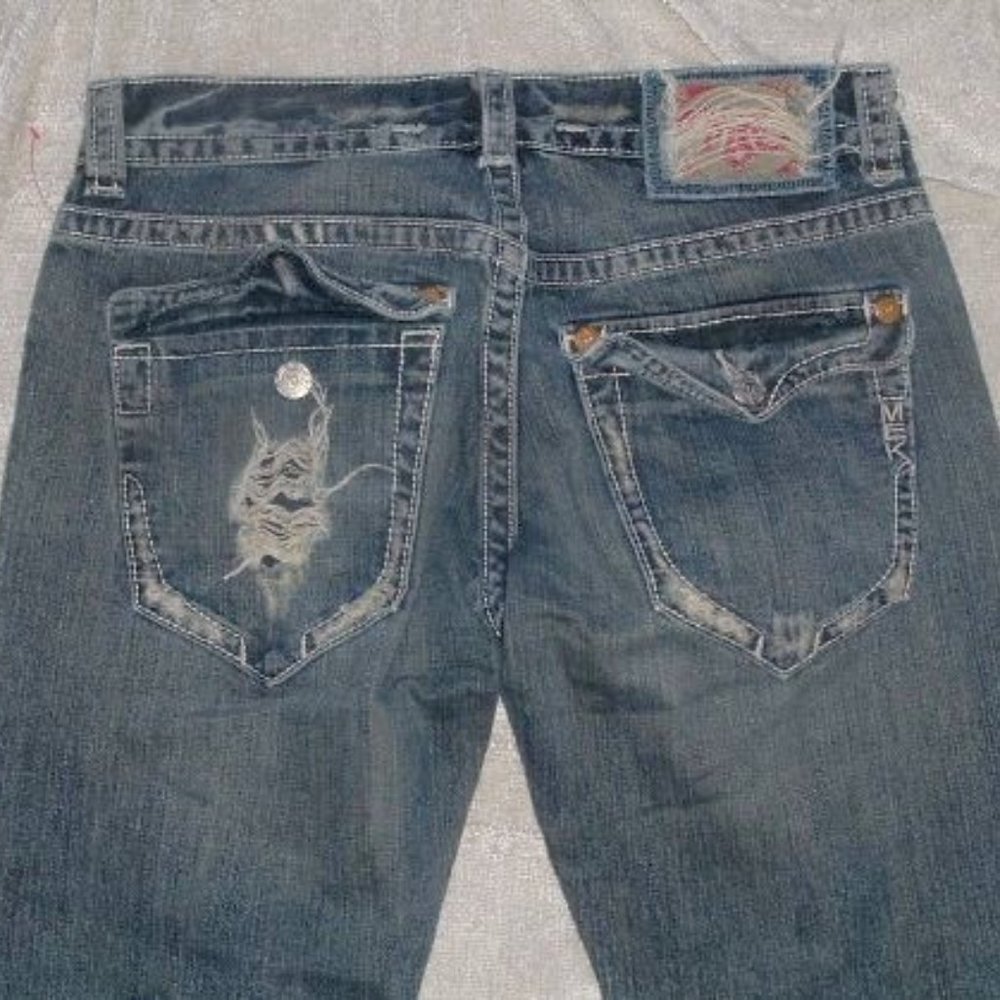 MEK blue 100% cotton denim jeans 32 x 34 vintage hippie boho festival